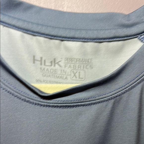 Huk Gray & Blue Rash Guard Swim Performance Fish Shirt - XL - Picture 2 of 5